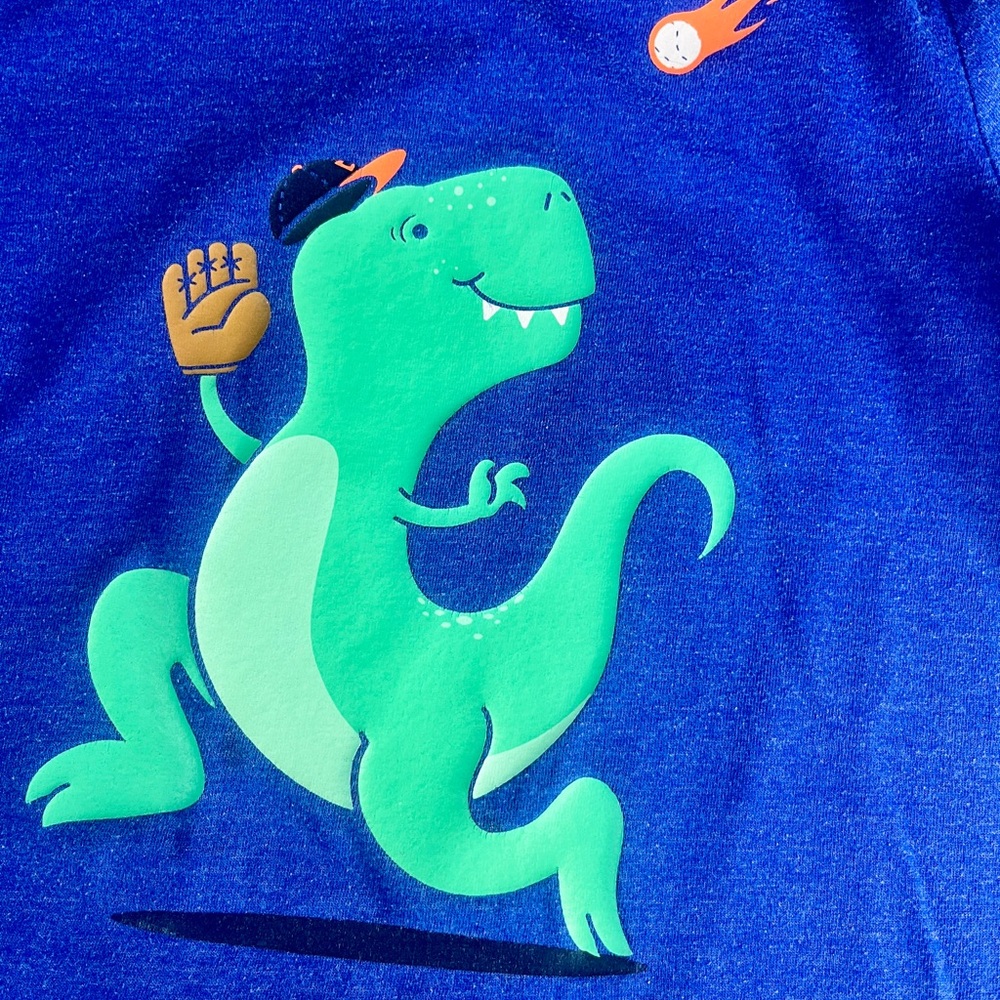 Cat & Jack Boys T-Shirt – Size 3T – Baseball Dinosaur Graphic Tee - Picture 2 of 5